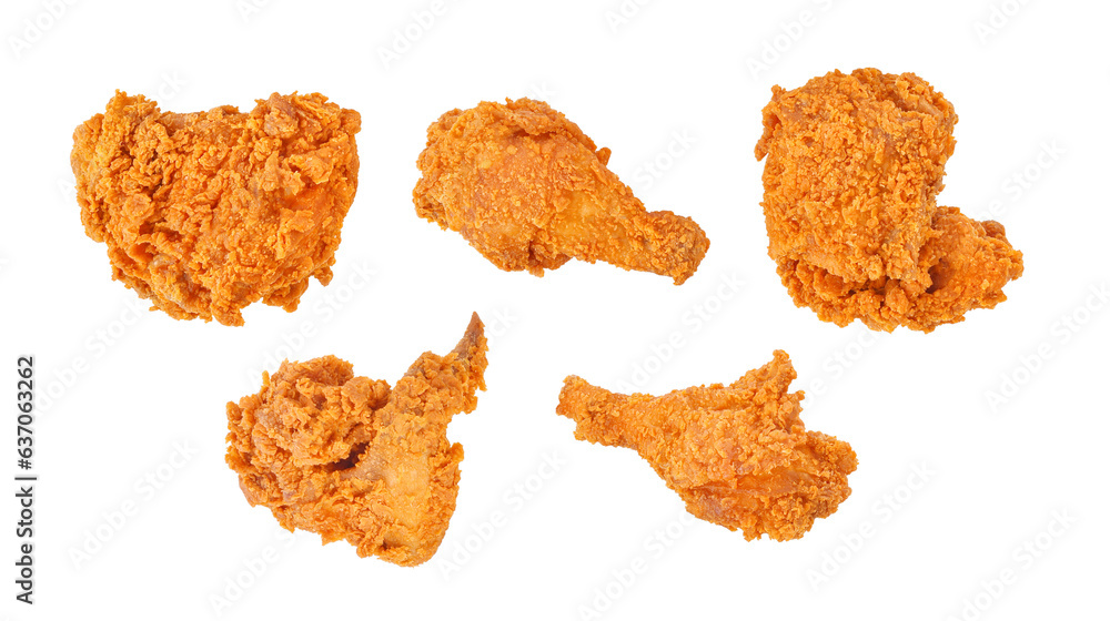 Fried chicken isolated on transparent background. PNG Fried chicken isolated on transparent background. PNG