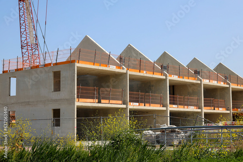 Concrete shell of homes being built in the Zuidplaspolder near Zevenhuizen photo