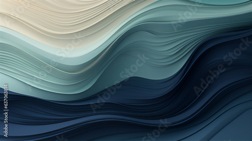 abstract blue background with waves - generative ai