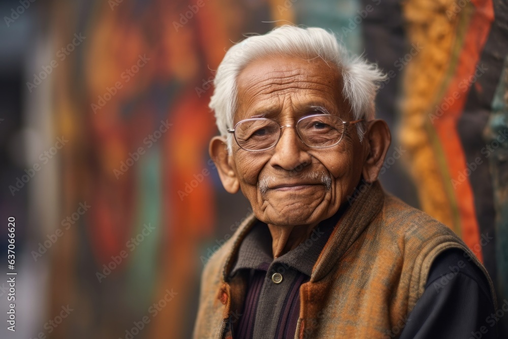 Portrait of an old asian man with a smile on his face. Portrait of an old asian man with a smile on his face.