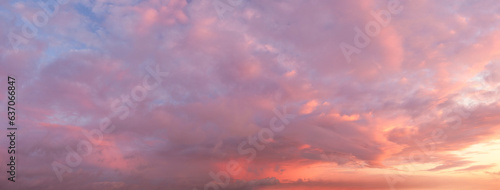 Panoramic landscape of bright red orange sunrise sunset as texture background as template, page or web banner © Aleksandr Matveev
