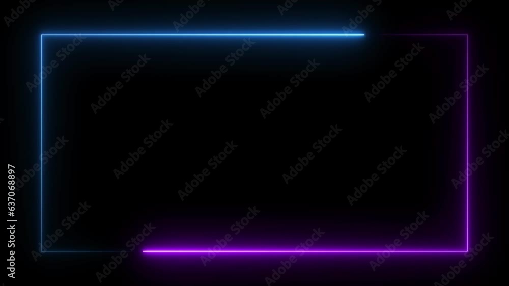 abstract glowing neon rectangle frame animation background 4k abstract glowing neon rectangle frame animation background 4k
