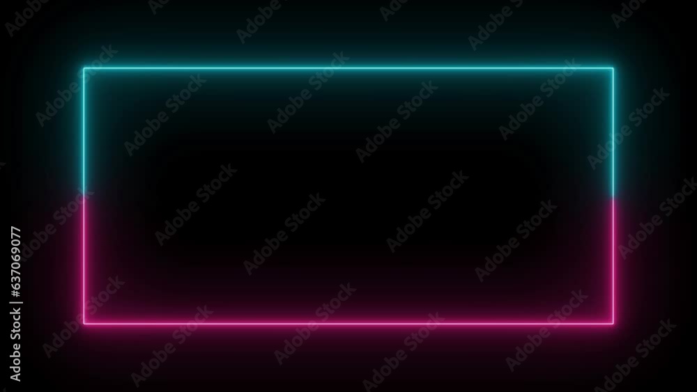 abstract glowing neon rectangle frame animation background 4k abstract glowing neon rectangle frame animation background 4k
