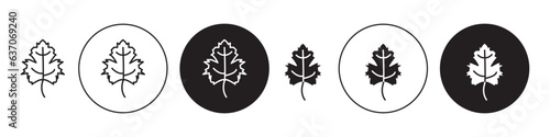 parsley leaf icon set. coriander leaves vector symbol. garnish leaf pictogram in black color