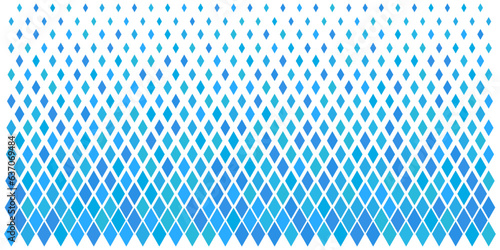Rhombus pattern of blue tones on white background