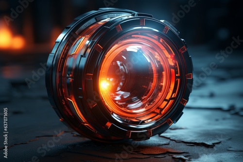 futuristic-looking anamorphic lens flares