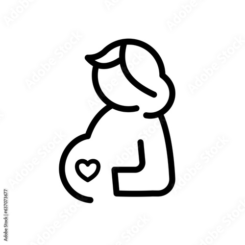 pregnancy, pregnant woman - vector icon