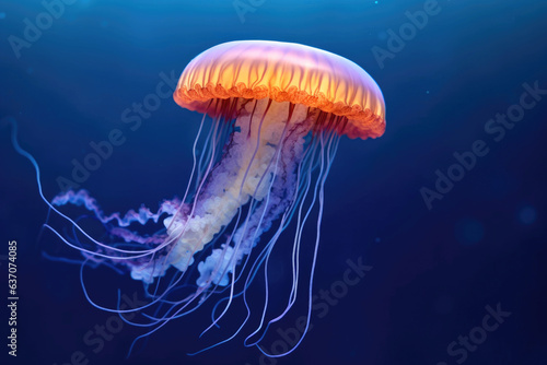 Elegant Jellyfish Drifting in Pristine Waters © AIproduction
