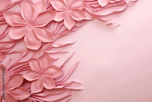 pink texture background with flowers. Generative AI © pcperle