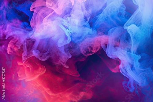 Chromatic Smoke Dance  Bold Red and Blue Contrasts  Generative AI 