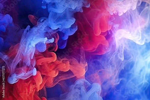 Vibrant Red and Blue Smoke Fusion (Generative AI)