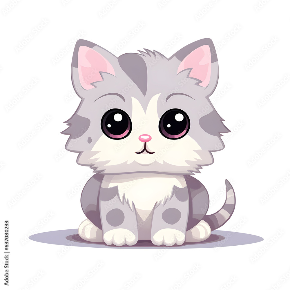 Fototapeta premium Cartoon cute kitten character