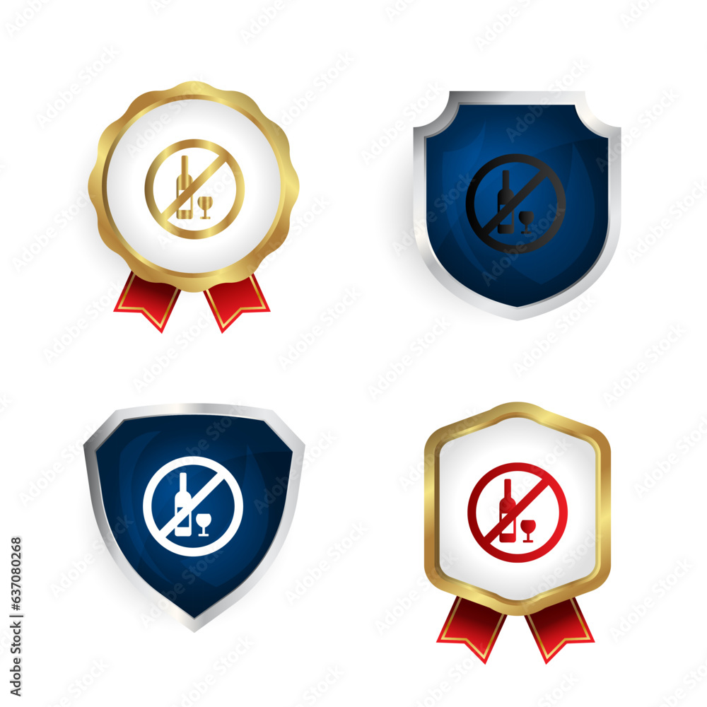 Abstract No Alcohol Badge and Label Collection Abstract No Alcohol Badge and Label Collection