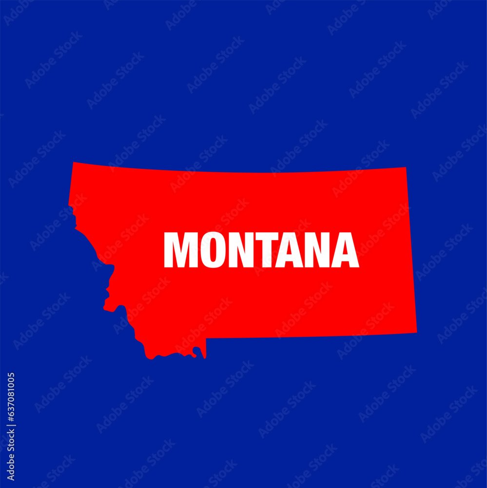 MONTANA state map icon on blue background.
