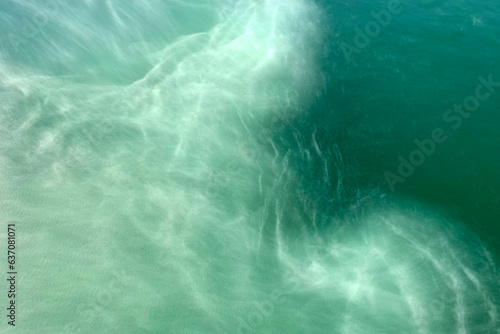 Abstract wave image. Blue green nature background.