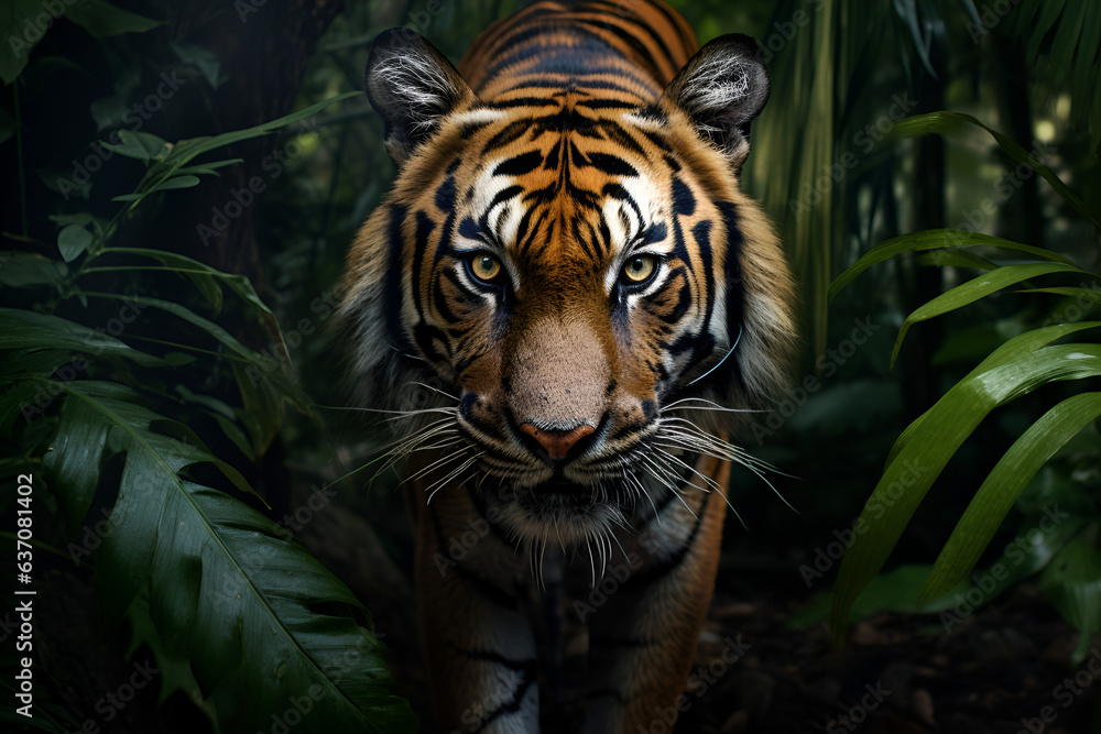 A Sumatran Tiger Stalking its Prey A Sumatran Tiger Stalking its Prey