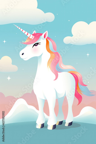 Beautiful unicorn illustration (AI Generated) 