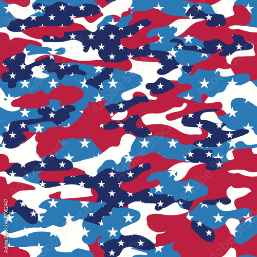 Seamless USA FLAG  2 of 2 Camouflage Digital Paper VECTOR CAMO in  Patriotic Red, White, and Blue. EPS PNG SVG JPG files. Scale to any size. Tiles seamlessly!