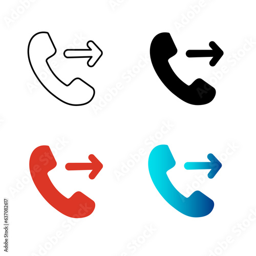 Abstract Outgoing Call Silhouette Illustration