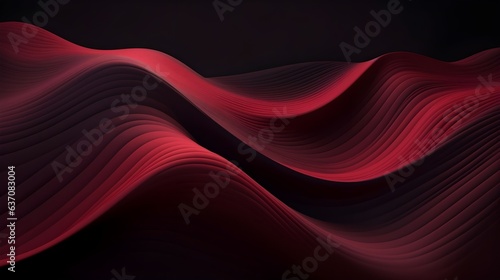 Dark Abstract Wave Pattern with Red Lines and a Metallic Look wallpaper backgorund Generative AI