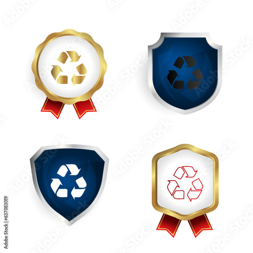 Abstract Recycle Symbol Badge and Label Collection