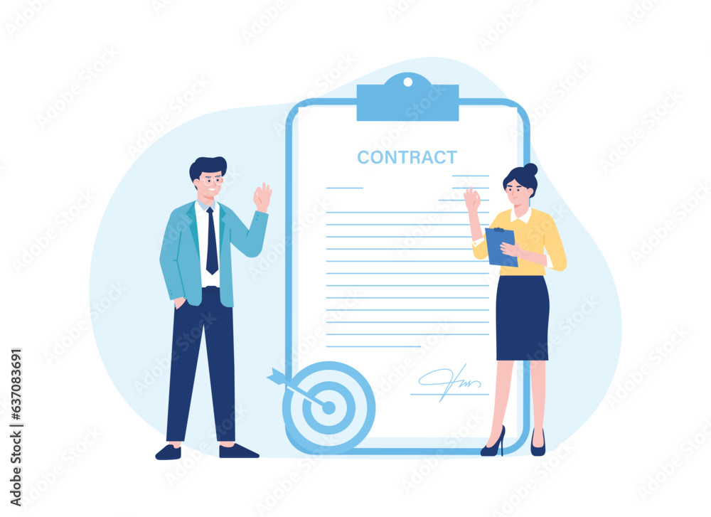 contract targets concept flat illustration contract targets concept flat illustration