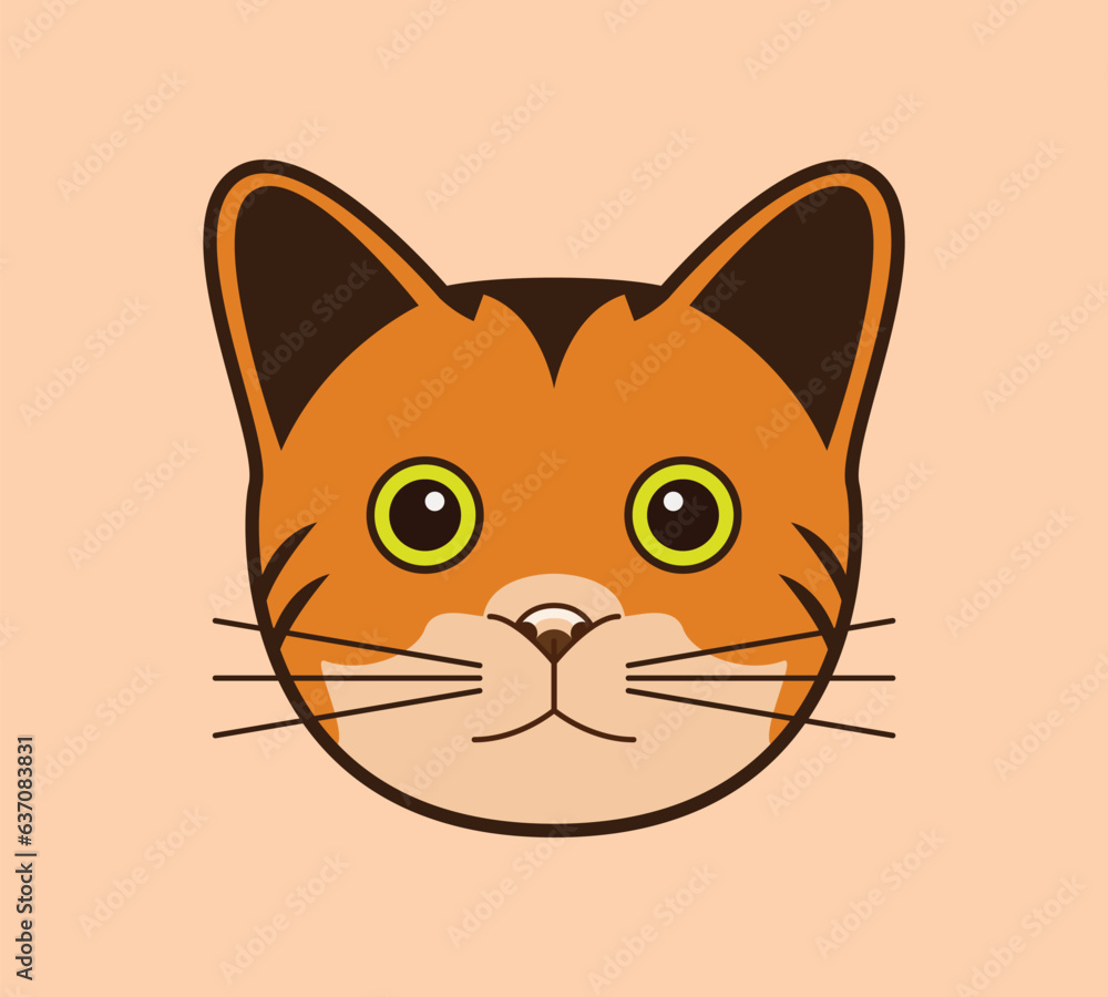 cat head logo icon, cute cat head.