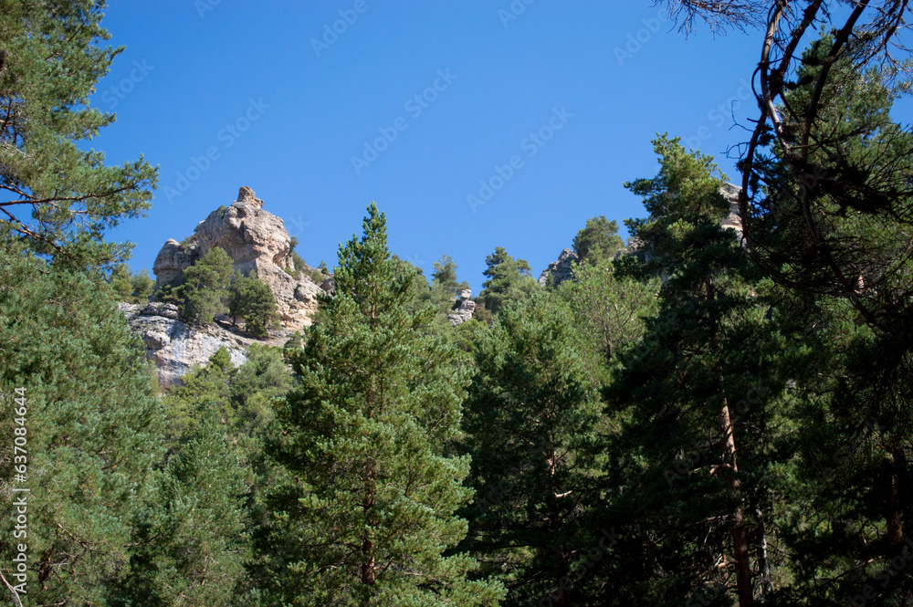 Paisaje en el Monumento Natural del nacimiento del rio Cuervo en Cuenca Paisaje en el Monumento Natural del nacimiento del rio Cuervo en Cuenca