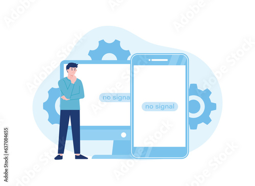 no signal concept flat illustration