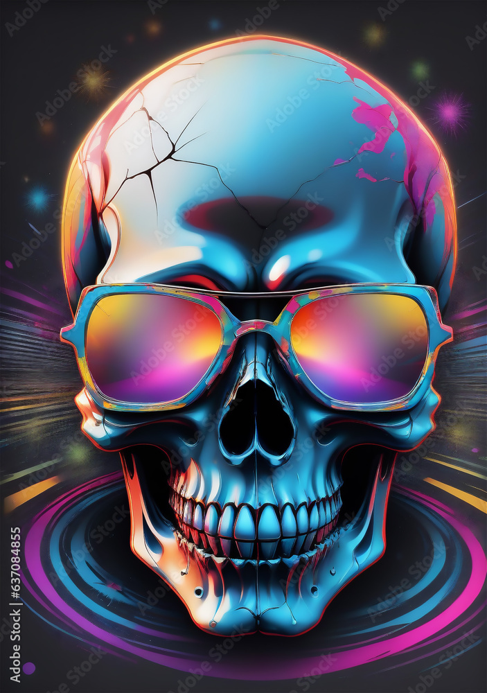 a close up of a skull with headphones on it a close up of a skull with headphones on it