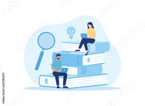 study and search for ideas concept flat illustration