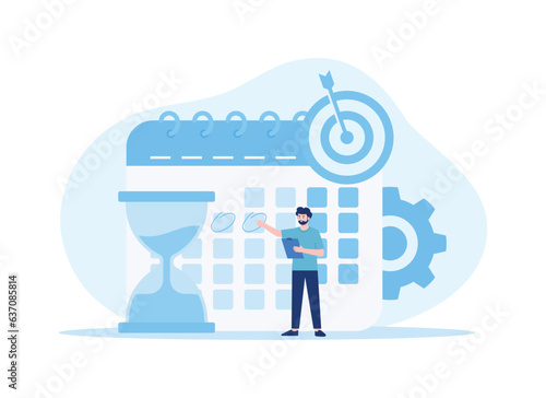 target time concept flat illustration