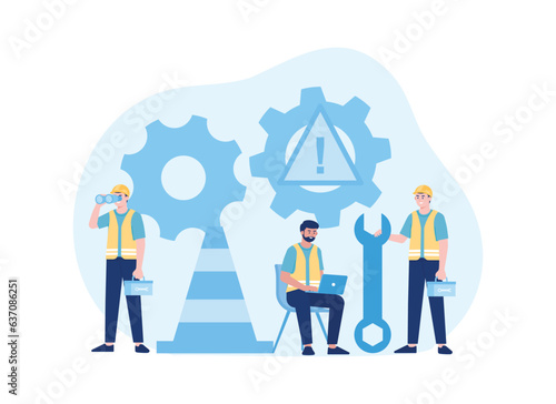 technical repair concept flat illustration