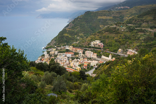 View to Riomaggiore, Cinque Terre, Liguria, Italy