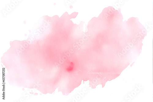 Watercolor splashes on white background. Pink Color.