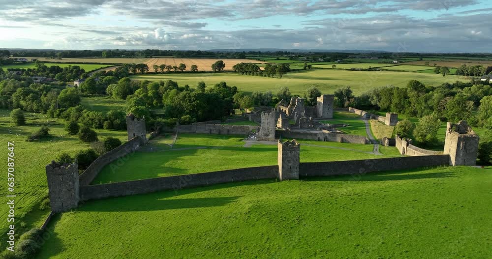 Flying over a ruined 11th century medieval castle 4k Flying over a ruined 11th century medieval castle 4k