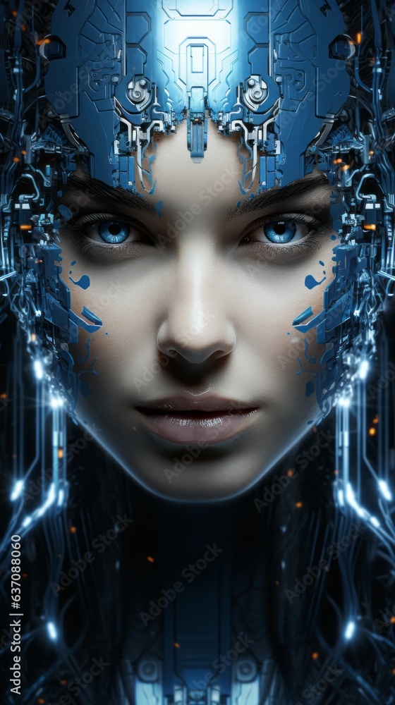 technology and futuristic sci fi digital ai business