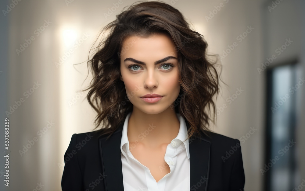 Beautiful business woman are looking camera at office. Beautiful business woman are looking camera at office.