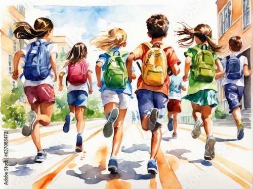 Szenen aus dem Unterricht einer Grundschule, gen AI.