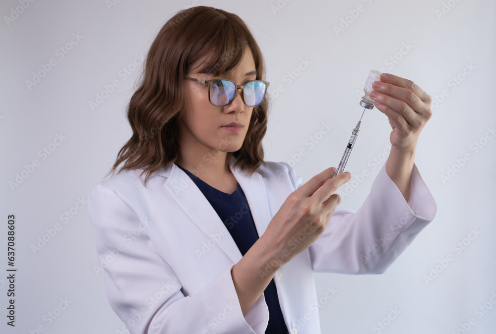 Pharmacist, dortor , nurse or health care professional prepare vacine or medication. medical and health concepts. Pharmacist, dortor , nurse or health care professional prepare vacine or medication. medical and health concepts.