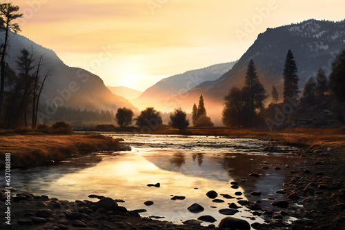 Sunrise over the mountains, Yosemite style
