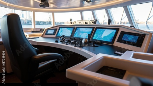 Interior of the control room of the boat. © visoot