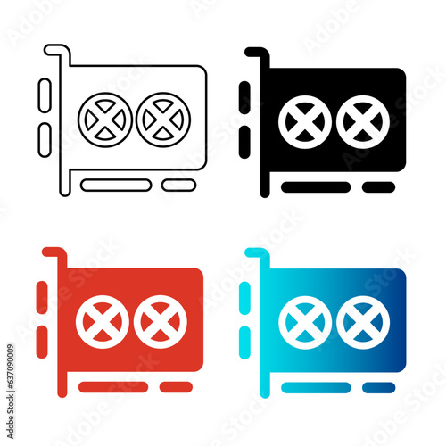 Abstract Video Card Silhouette Illustration