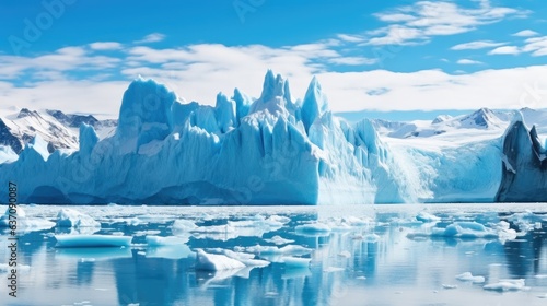 Beautiful shot of icebergs in glacier.
