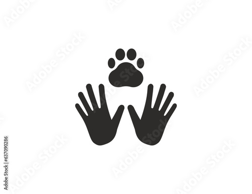 Animal care, charity icon. Vector illustration.
