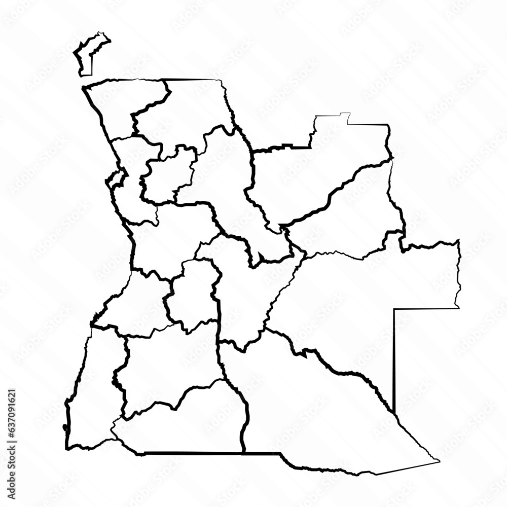 Fototapeta premium Hand Drawn Angola Map Illustration