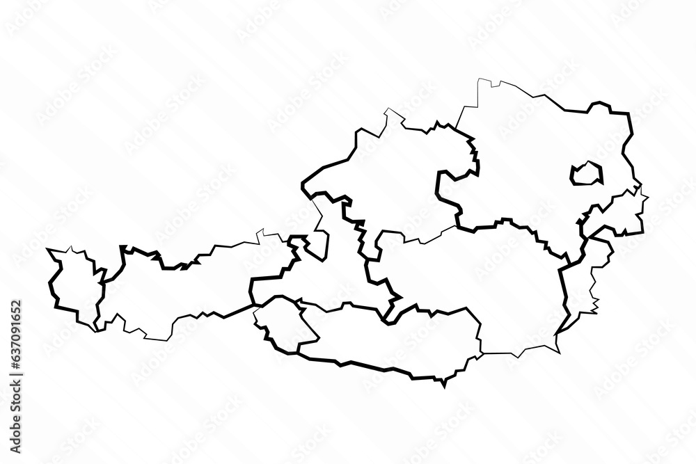 Obraz premium Hand Drawn Austria Map Illustration