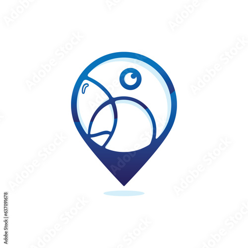 Geometric abstract pin point Parrot logo vector