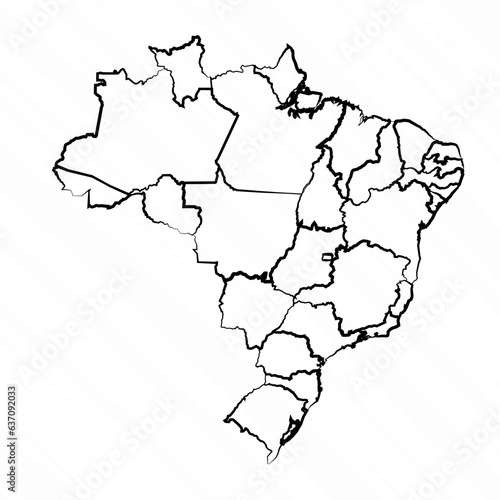 Hand Drawn Brazil Map Illustration