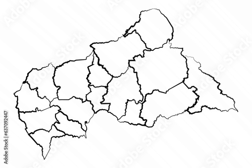 Hand Drawn Central African Republic Map Illustration